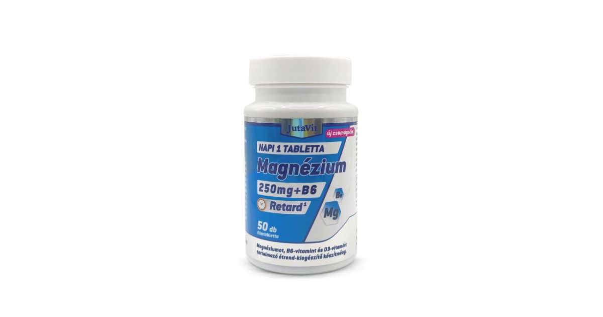 Complément Alimentaire JutaVit - Magnésium 250mg + Vitamine B6 Et D3 - 50 Comprimés - Péremption 03/2026