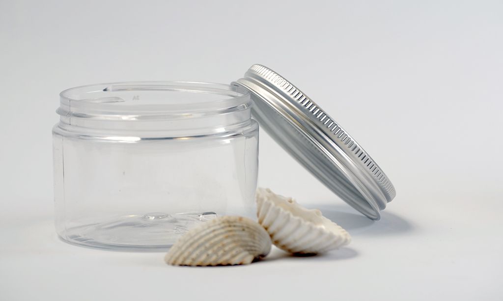 PET kozmetikai tégely, alu tetővel 100 ml -es PET kozmetikai tégely, alu tetővel 100 ml -es