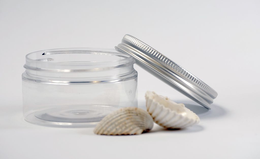 PET kozmetikai tégely, alu tetővel 100 ml -es PET kozmetikai tégely, alu tetővel 100 ml -es