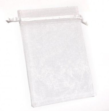 Organza tasak gyémánt fehér 10 db/csomag 9 X 12 cm