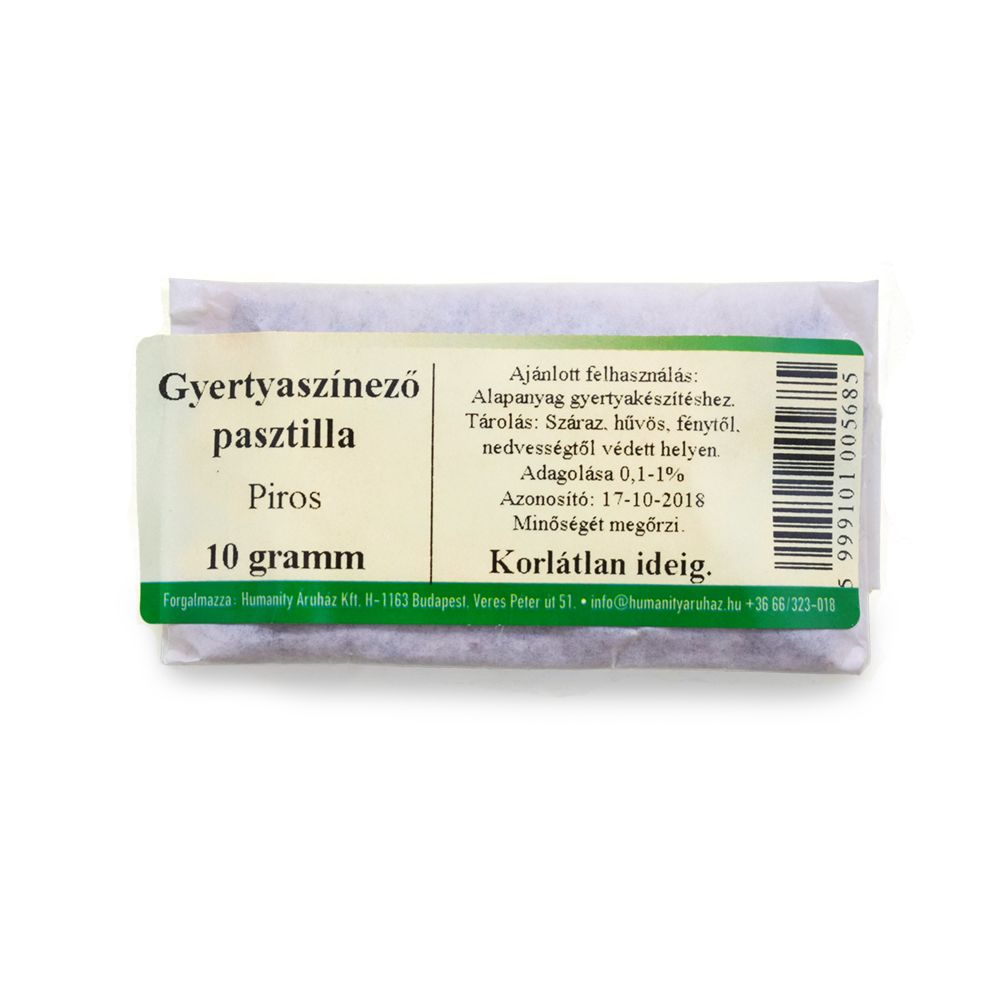 Gyertyaszínező pasztilla 10 g ( piros )