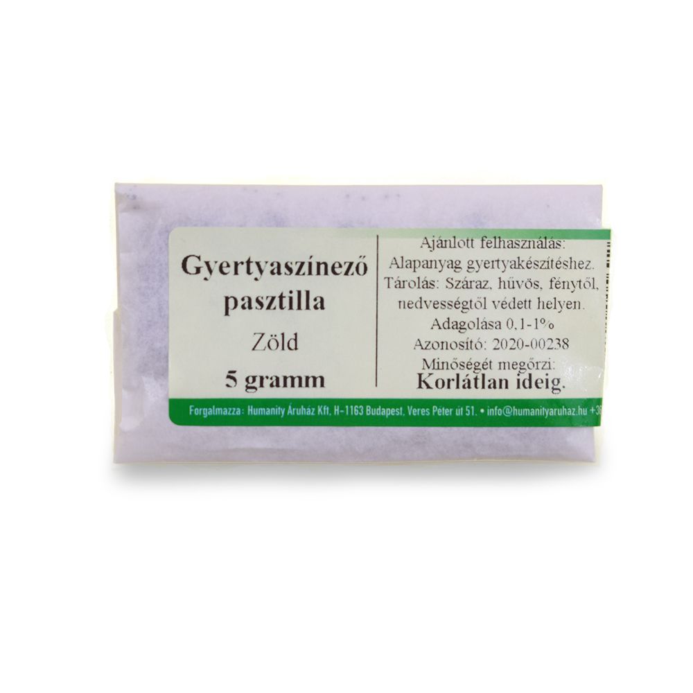 Gyertyaszínező pasztilla 5 g Zöld