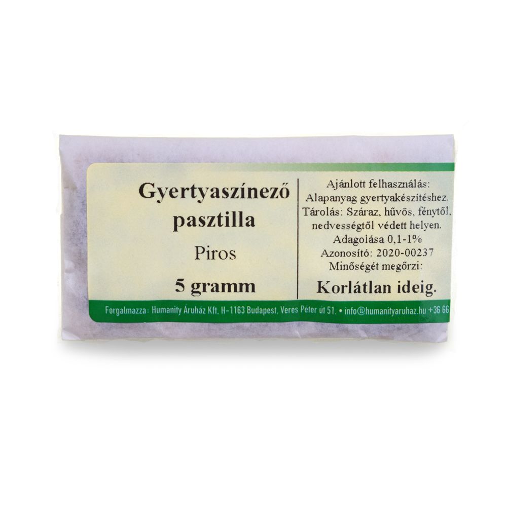 Gyertyaszínező pasztilla 5 g Piros