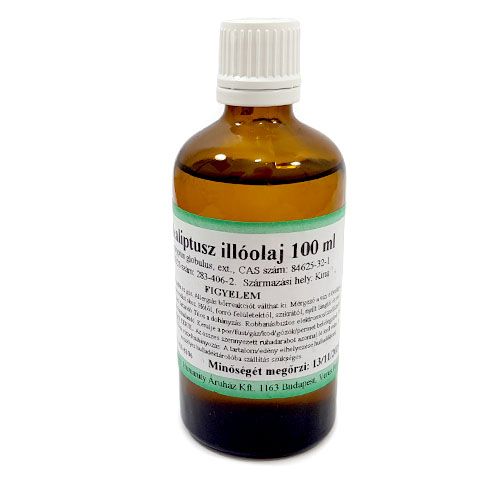 Eukaliptusz 100% tisztaságú, természetes illóolaj 100 ml