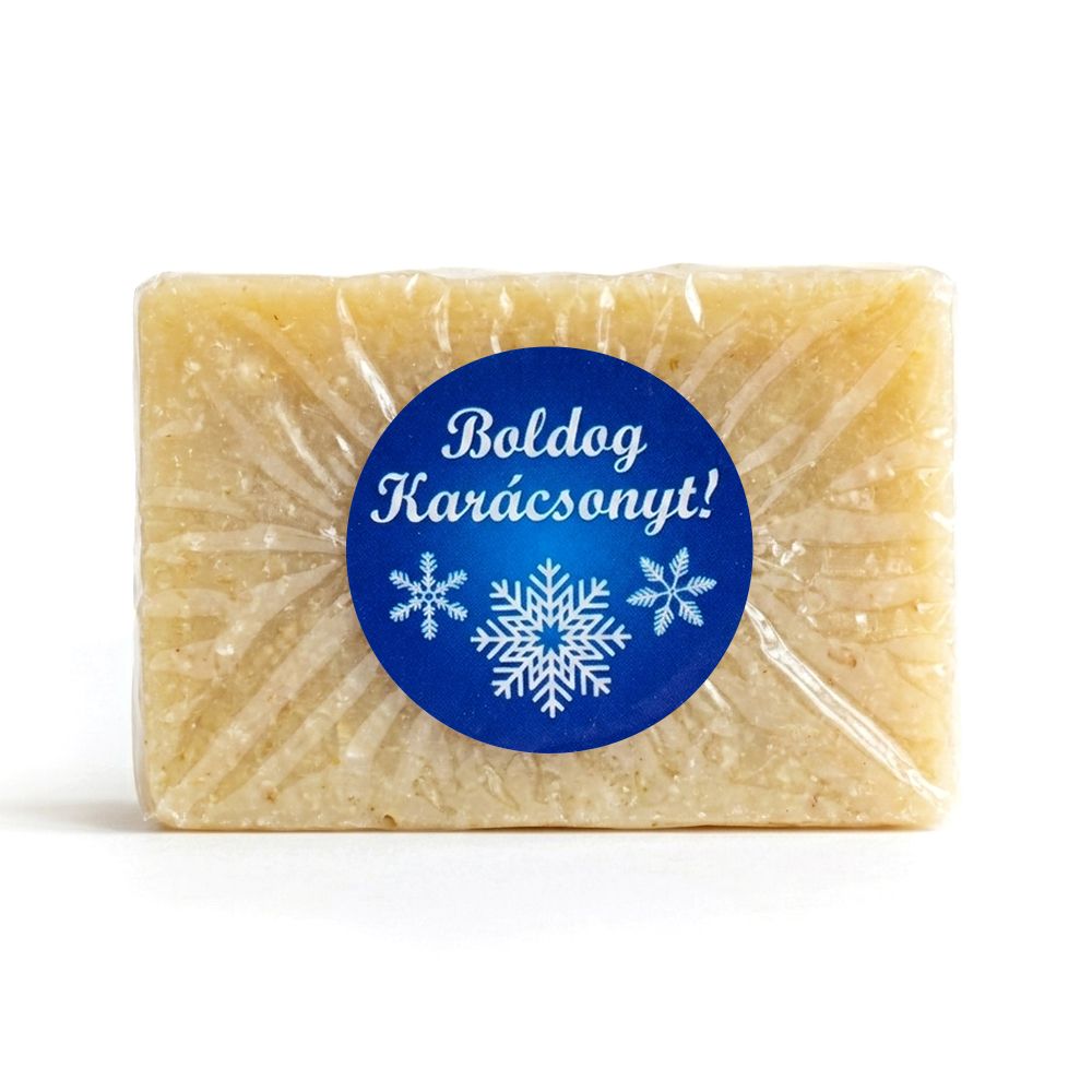 Karácsonyi körcímke 20 db/cs Boldog karácsonyt kék