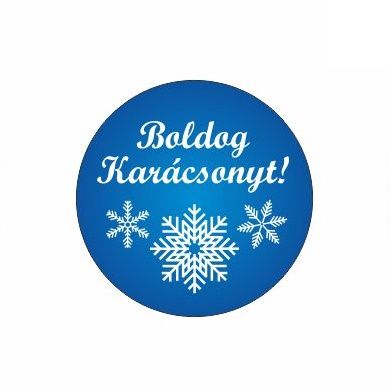 Karácsonyi körcímke 20 db/cs Boldog karácsonyt kék