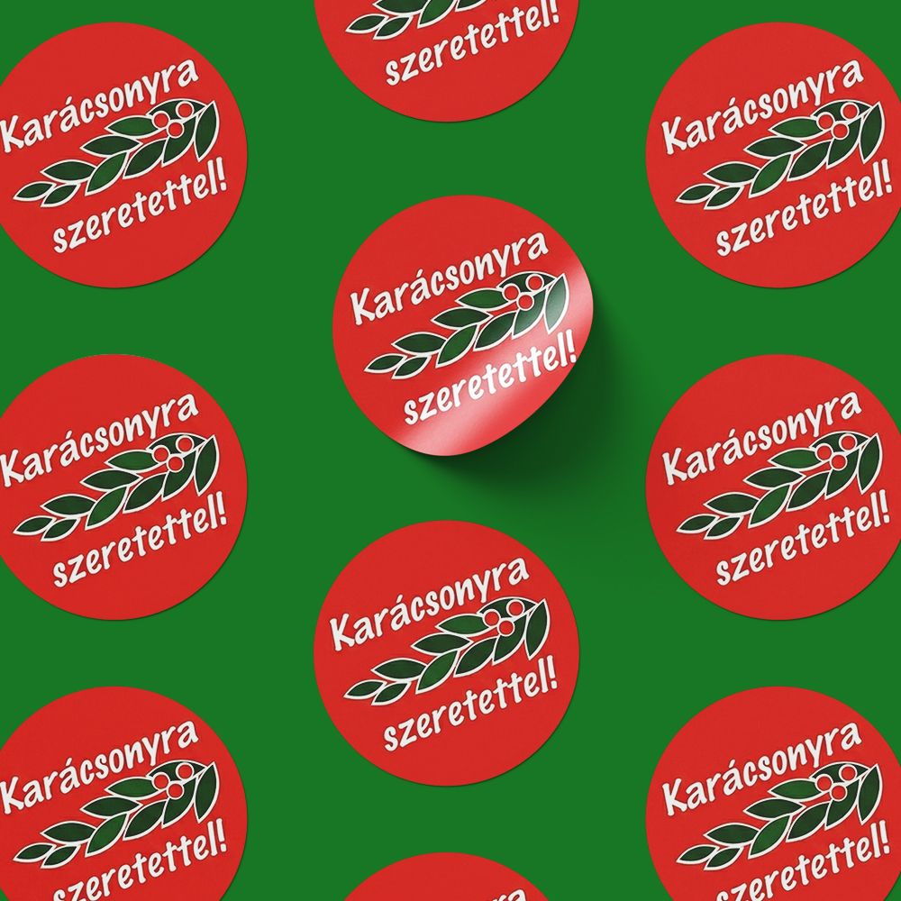 Karácsonyi körcímke 20 db/cs Karácsonyra szeretettel