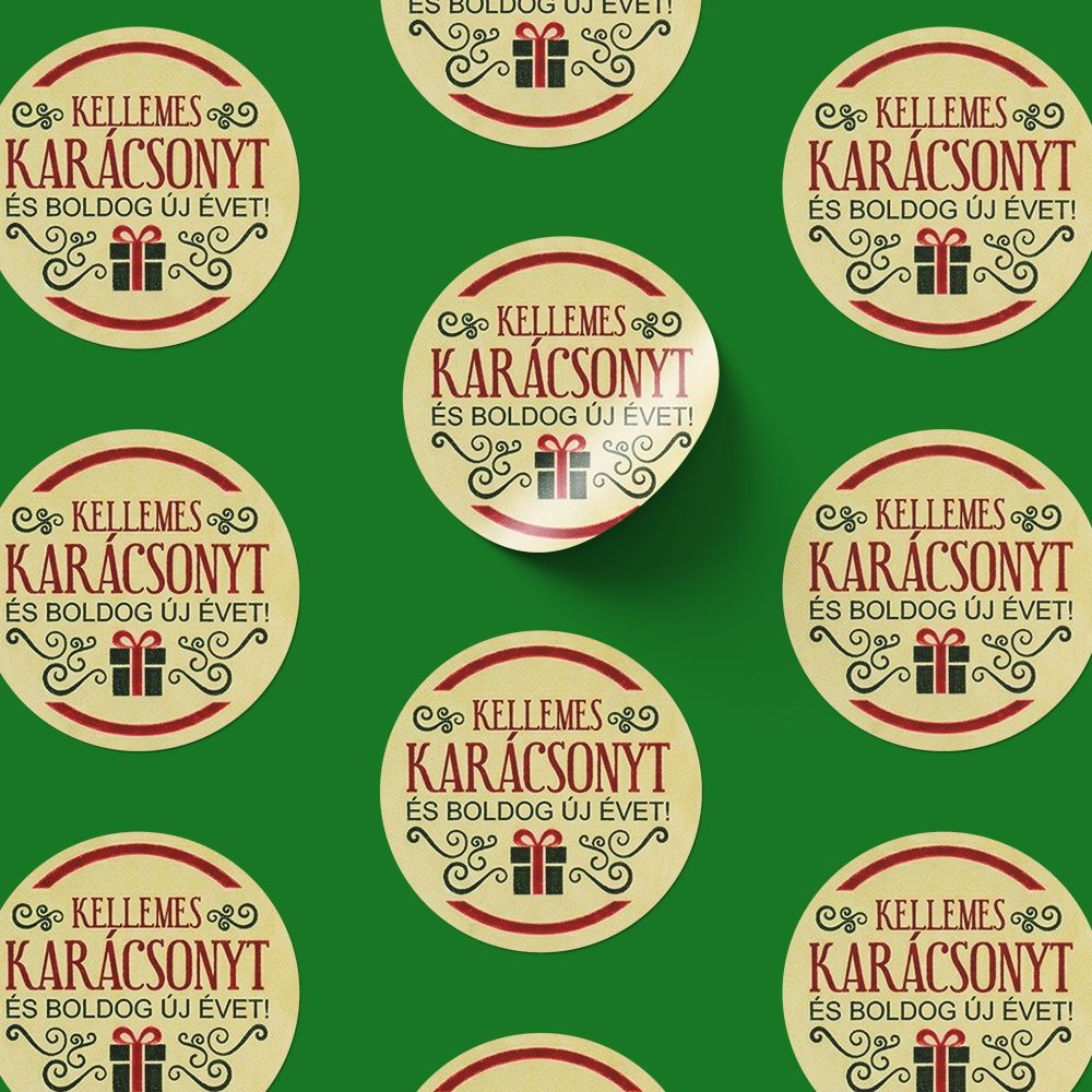 Karácsonyi körcímke 20 db/cs Kellemes karácsonyt és boldog új évet Karácsonyi körcímke 20 db/cs Kellemes karácsonyt és boldog új évet