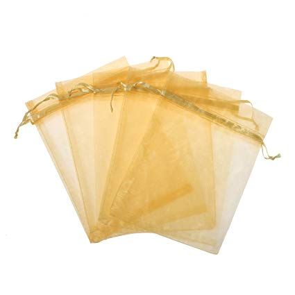 Organza tasak arany 10 db/csomag 10 x 15 cm-es