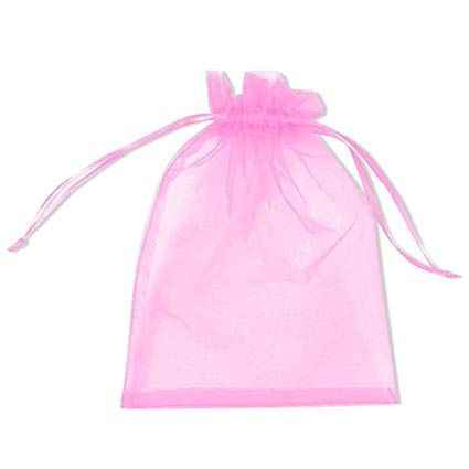 Organza tasak flamingó rózsaszín 10 db/csomag 10 x 15 cm-es