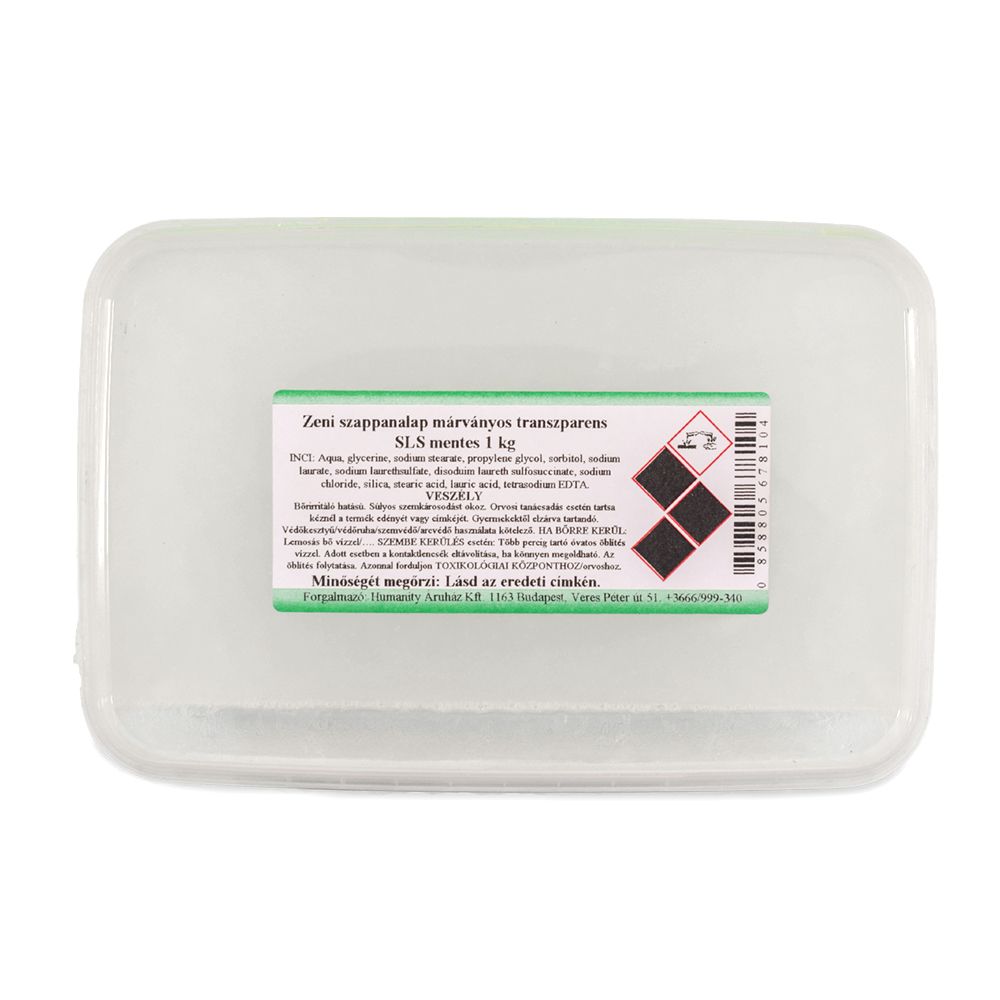 Zeni márványos SLS-mentes szappanalap (transzparens) 1 kg