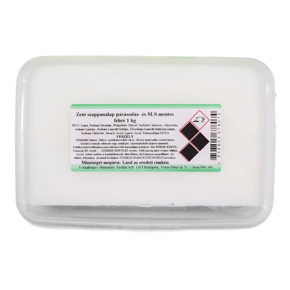Zeni párásodás- és SLS-mentes szappanalap (fehér) 1 kg