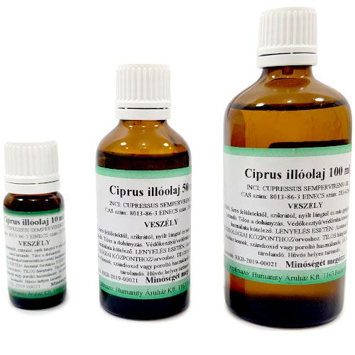 Ciprus 100% tisztaságú, természetes illóolaj 50 ml