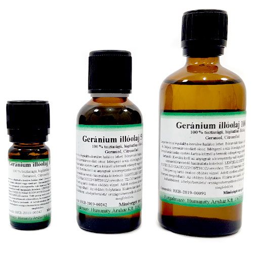 Geránium 100% tisztaságú, természetes illóolaj 1 liter Geránium 100% tisztaságú, természetes illóolaj 1 liter