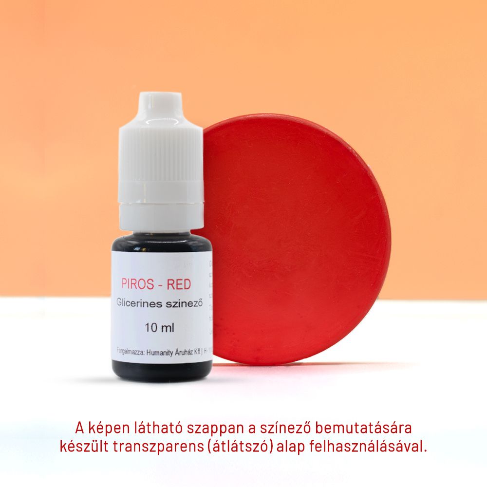 Red - Piros Glicerinbázisú folyékony színező 10 ml Red - Piros Glicerinbázisú folyékony színező 10 ml