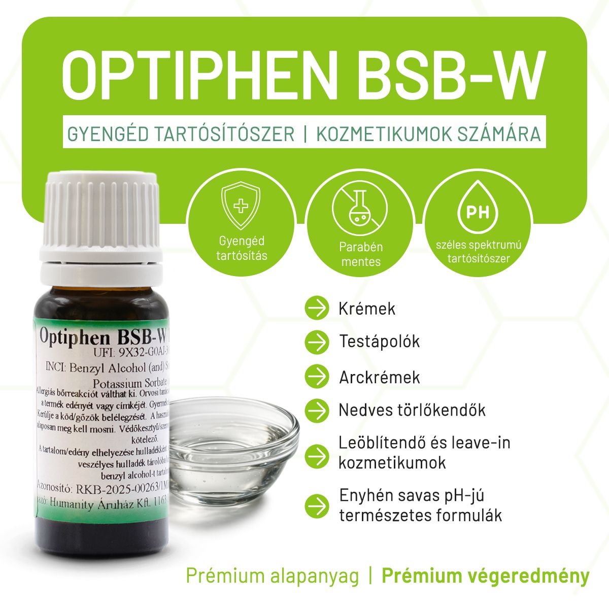 Optiphen 10 ml - Gyengéd és hatékony tartósítószer a kozmetikumok számára