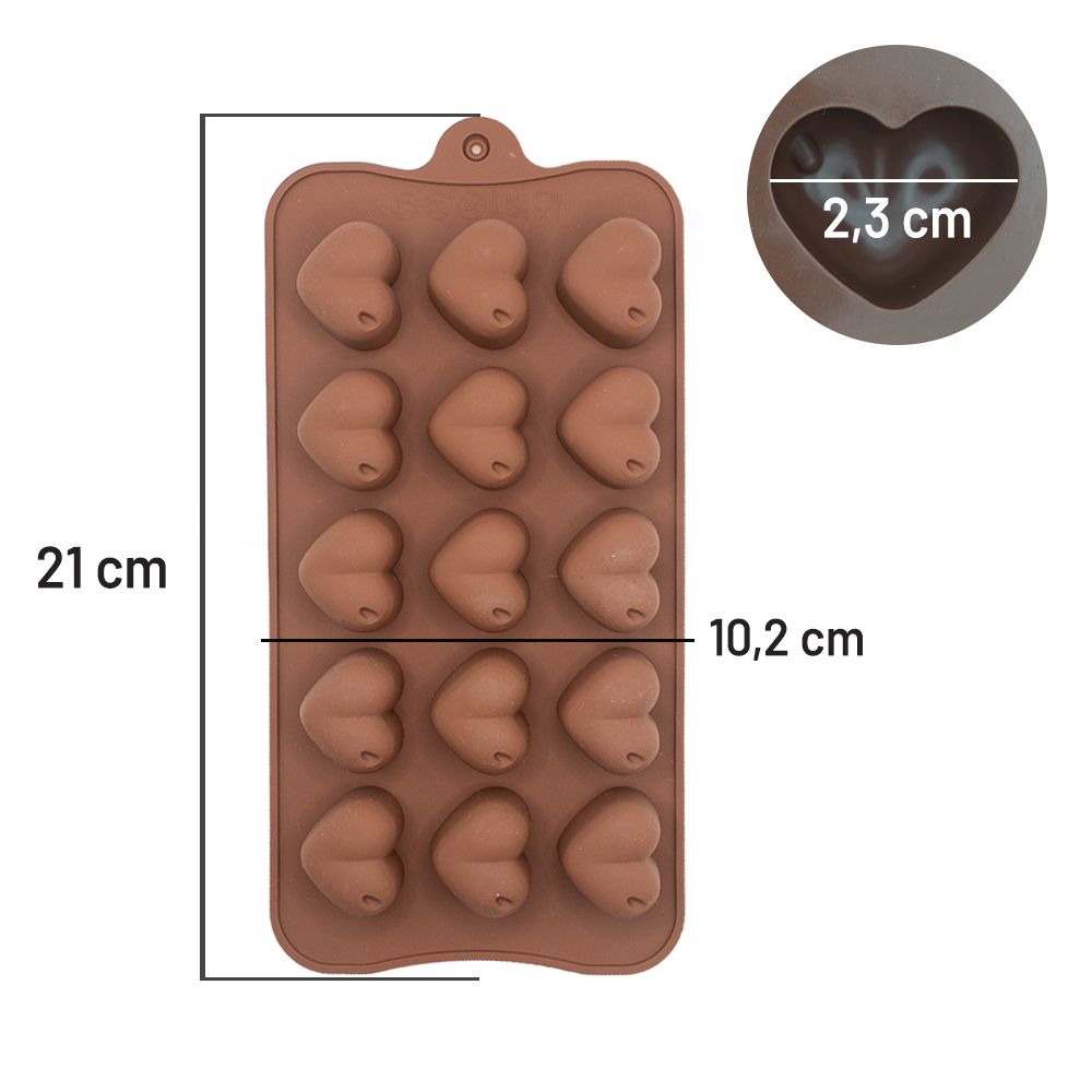 Szilikon forma - 15 pufi szív Szilikon forma - 15 pufi szív