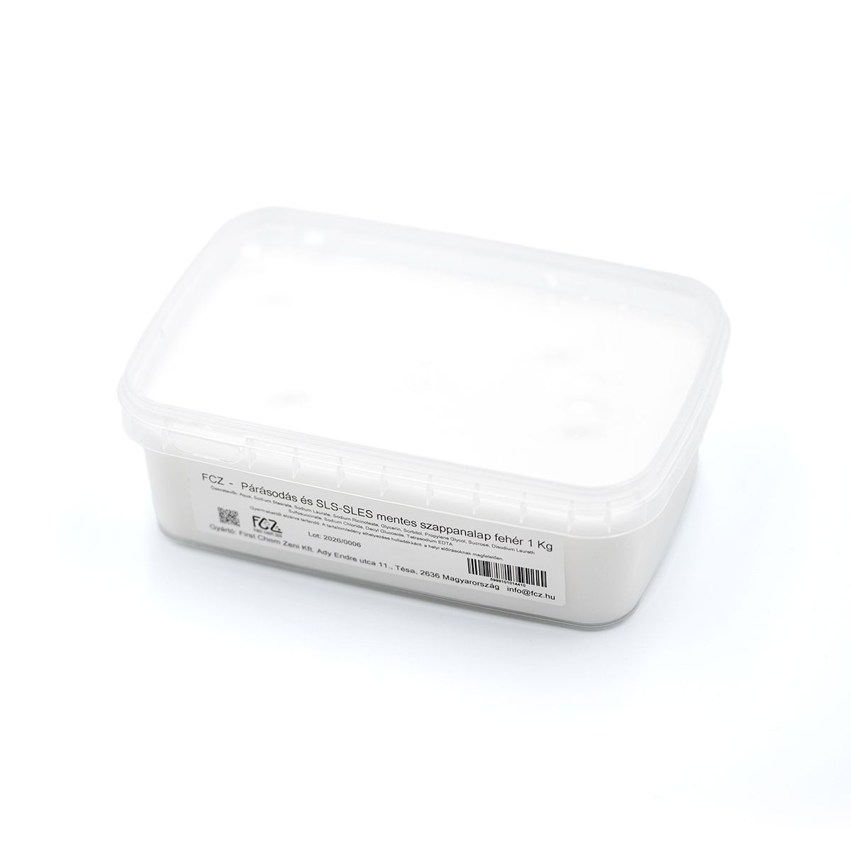 FCZ- Szappanalap Glicerines fehér párásodás, SLS és SLES mentes 1 kg FCZ- Szappanalap Glicerines fehér párásodás, SLS és SLES mentes 1 kg